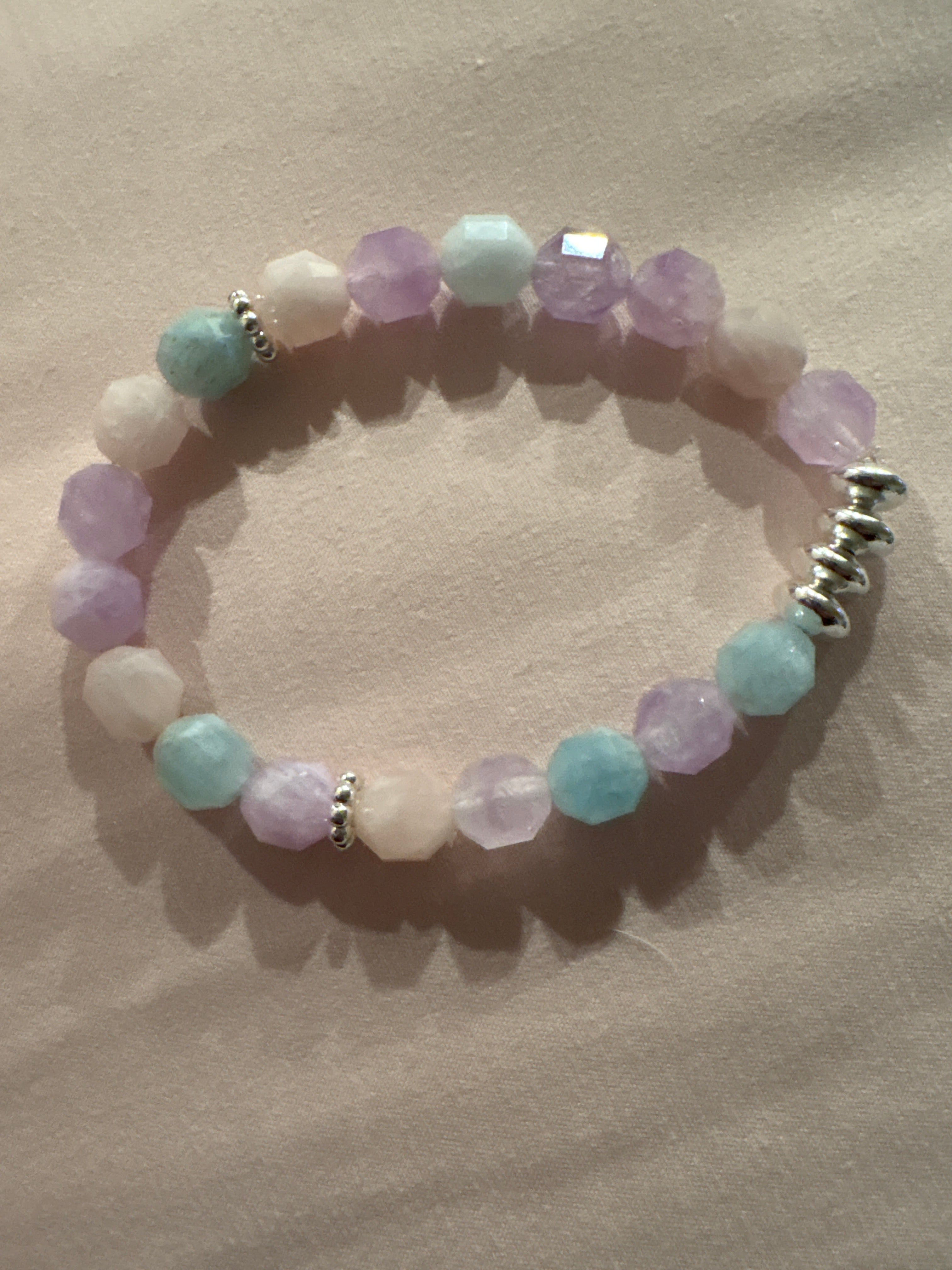 Rose quartz with sterling silver