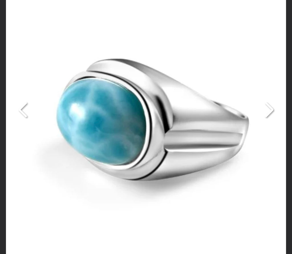 Larimar ring in 925 silver