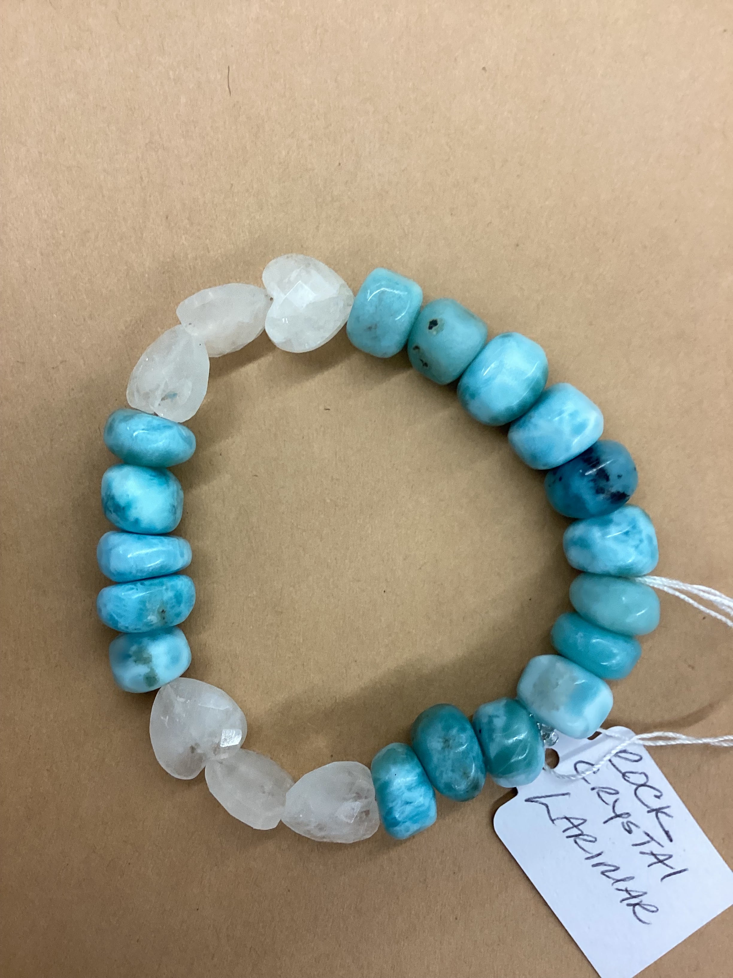 Dominican Larimar and Rock Crystal Bracelet
