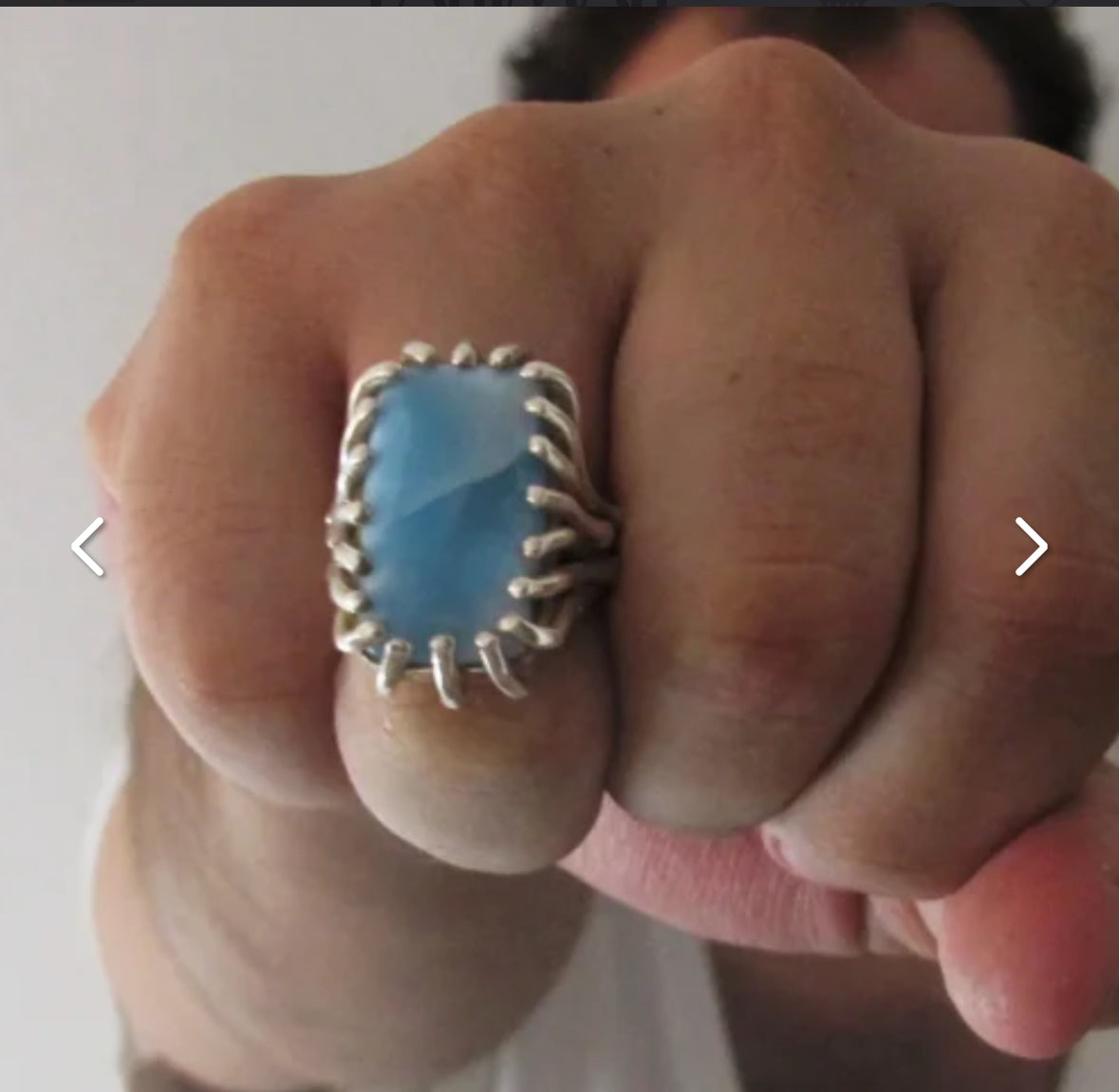 Larimar mens ring