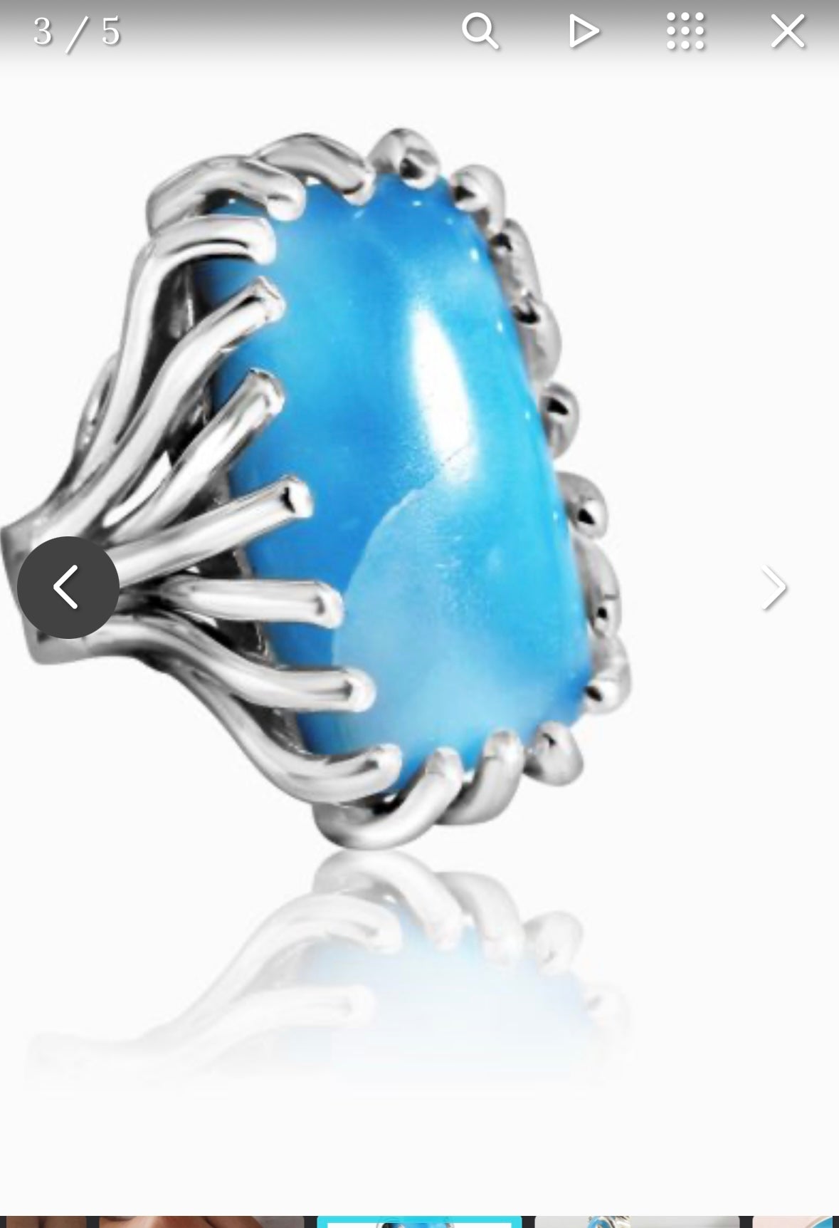 Larimar mens ring