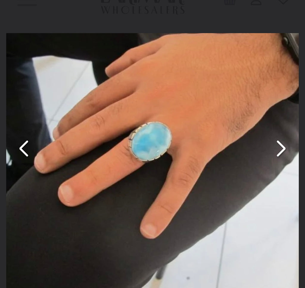 Larimar ring in.925 silver