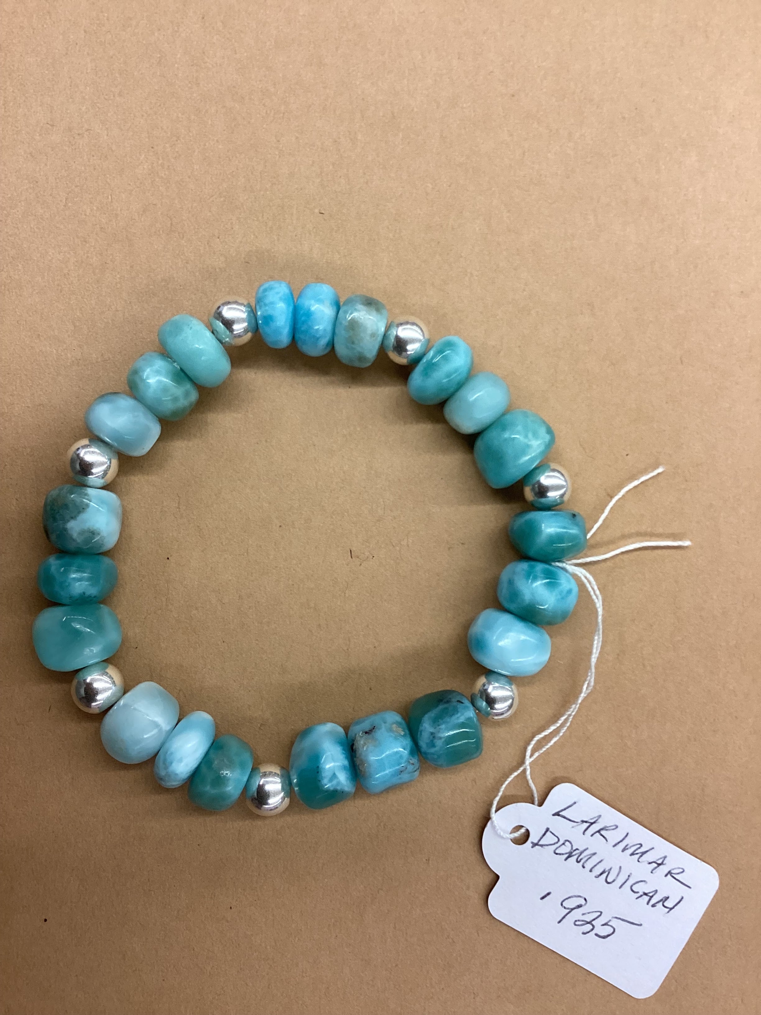 Dominican Larimar and .925 Silver Bracelet