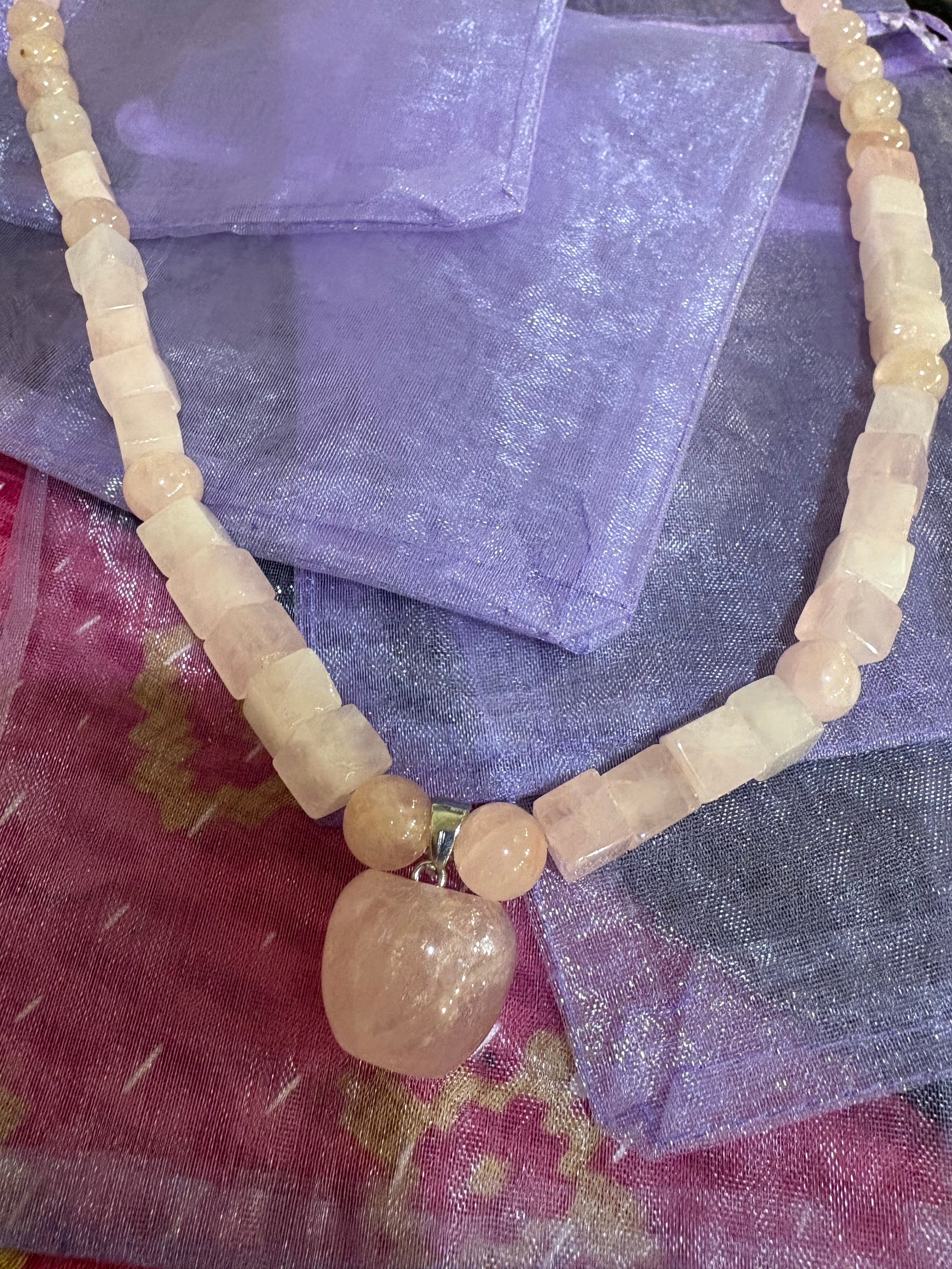 Rose quartz necklace