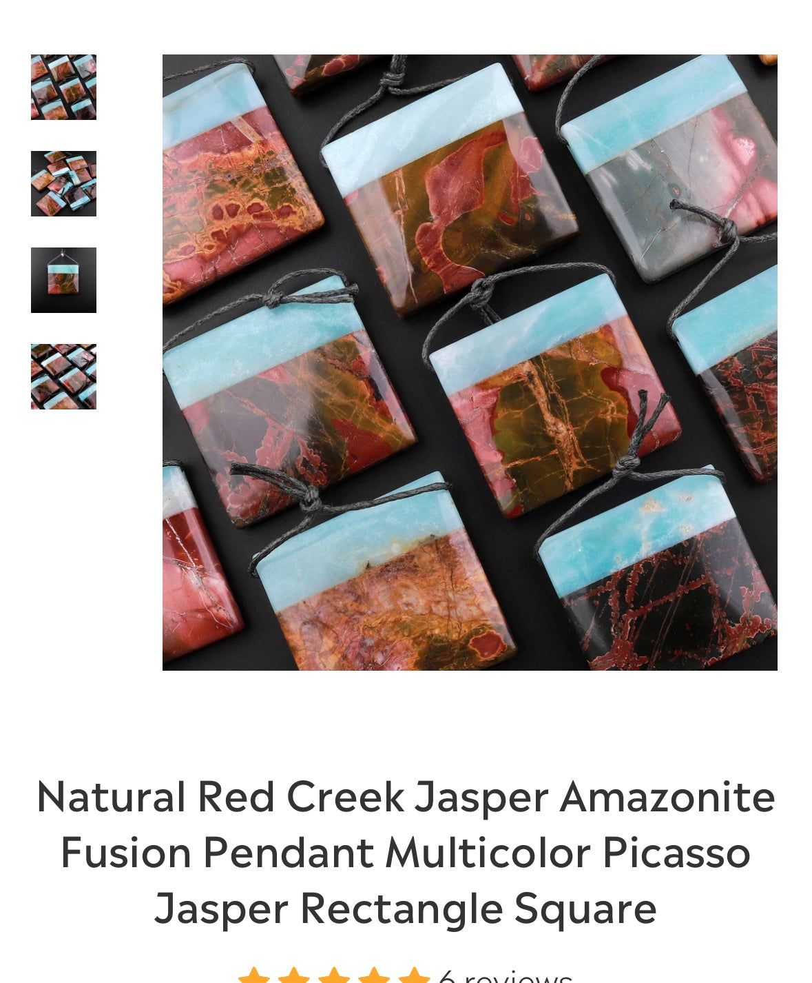 Natural Red Creek Jasper with Amazonite pendant