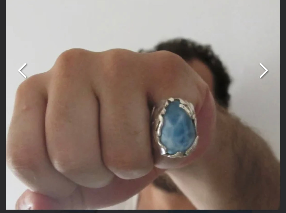 Larimar men’s ring