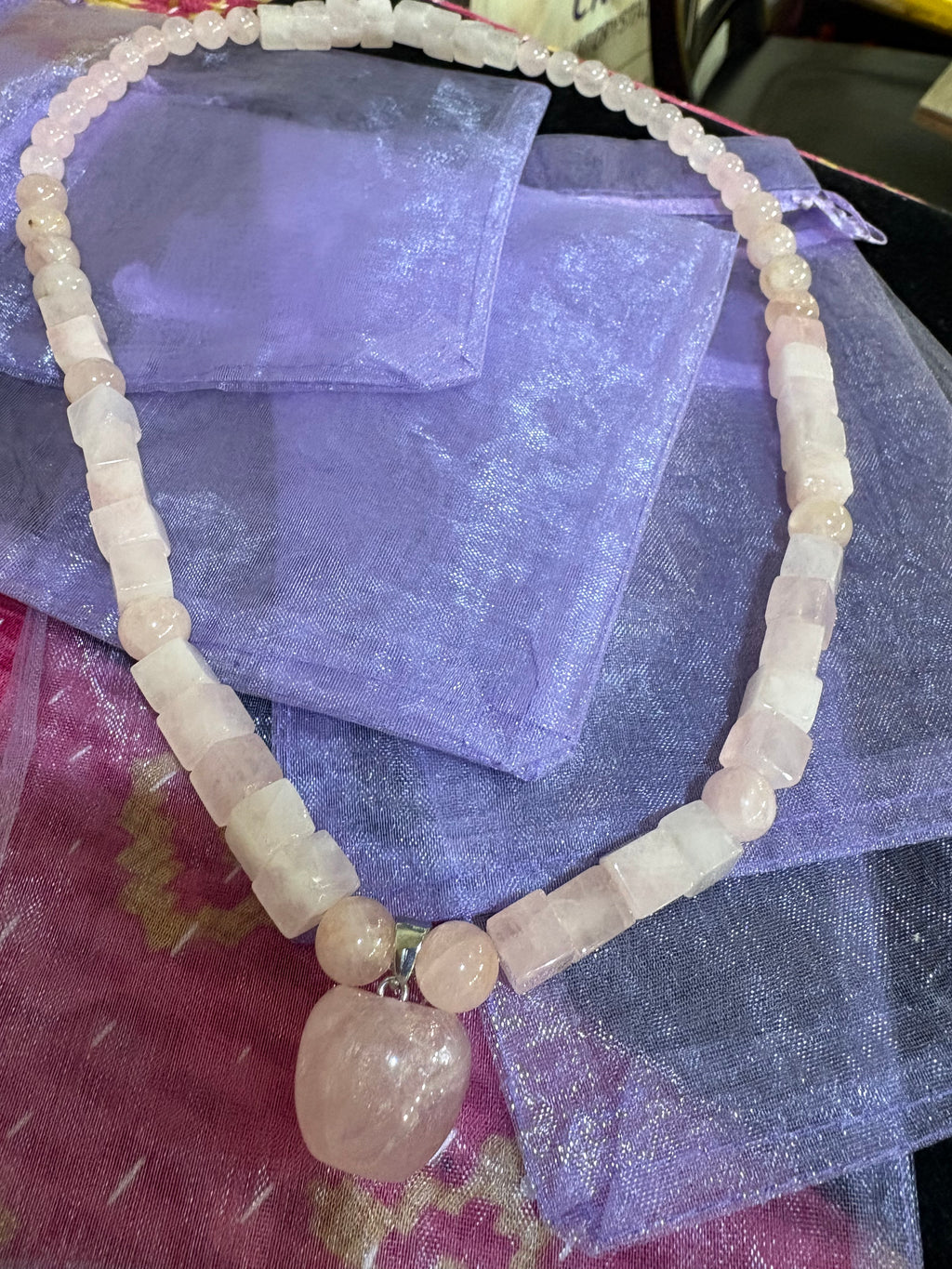 Rose quartz necklace