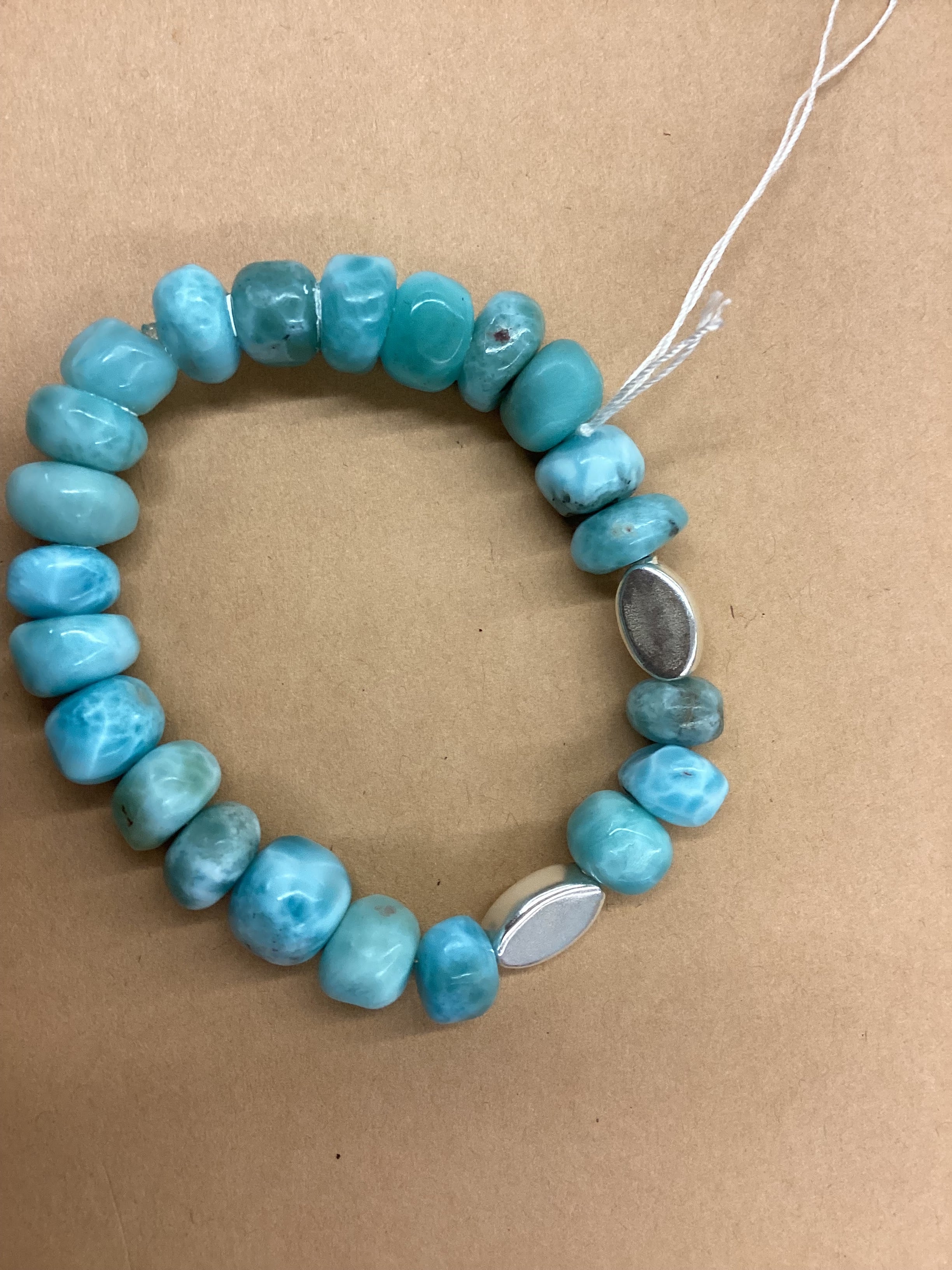 Dominican Larimar and .925 Silver Bracelet