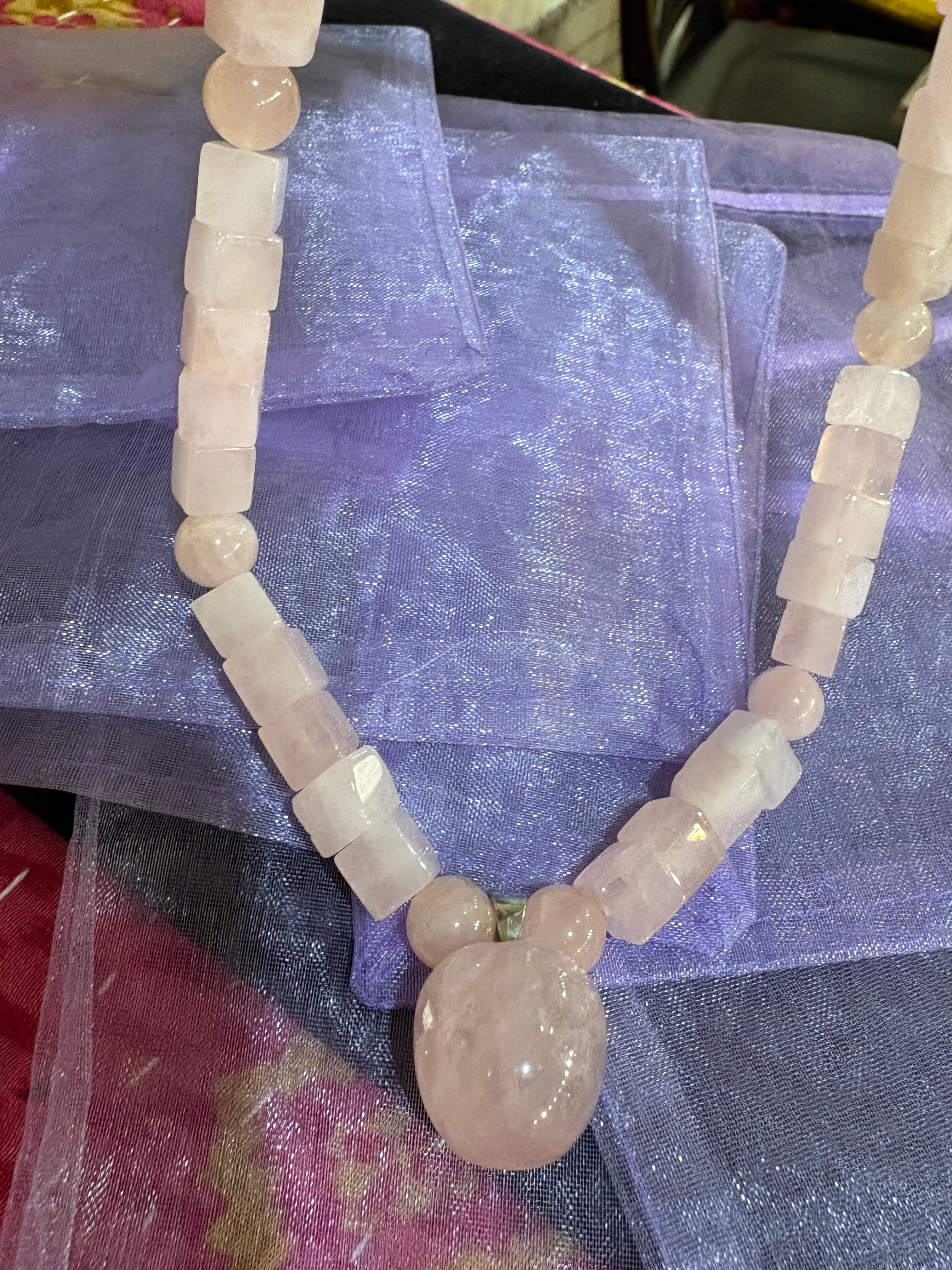 Rose quartz necklace