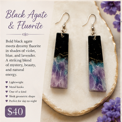 Black Agate Earrings