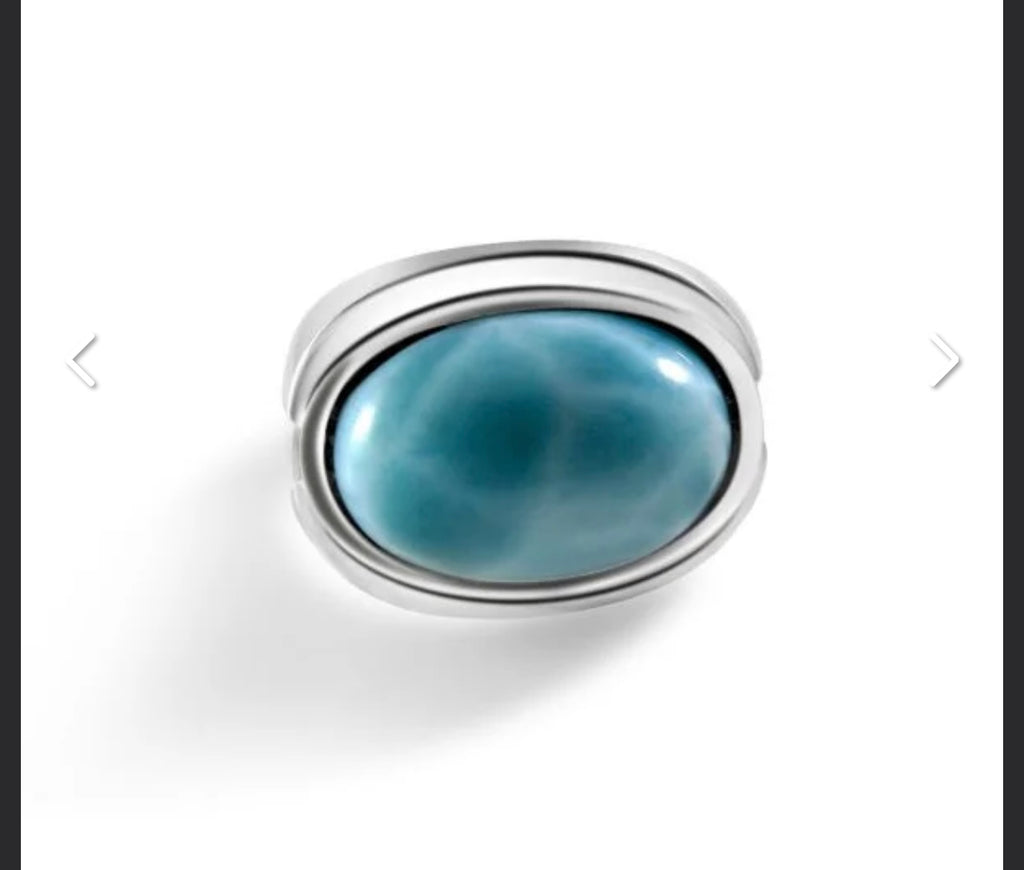 Larimar ring in 925 silver
