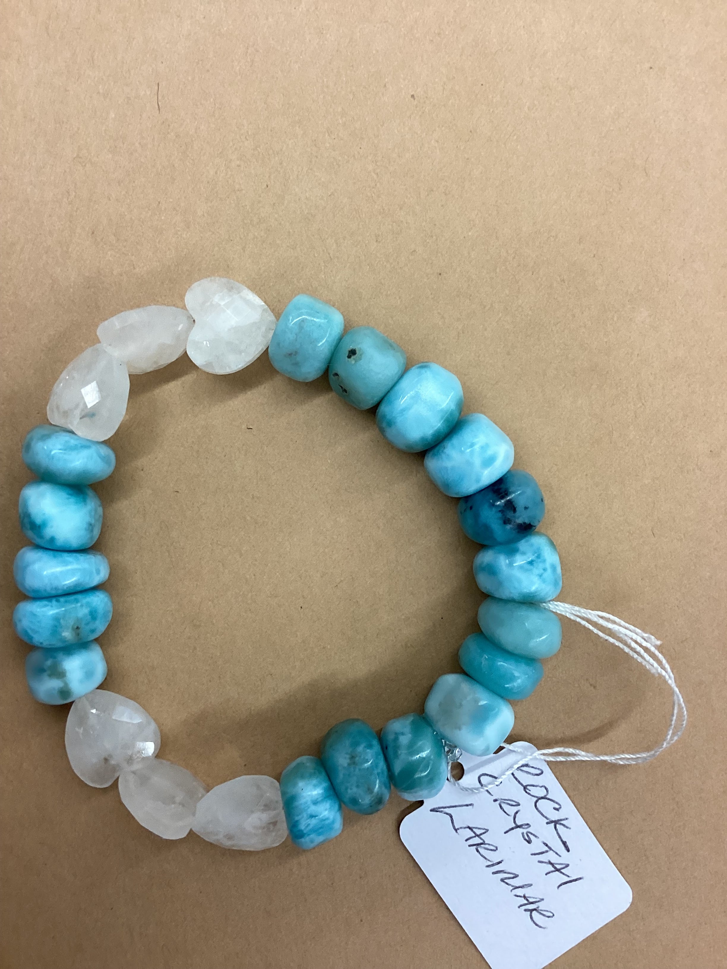 Dominican Larimar and Rock Crystal Bracelet