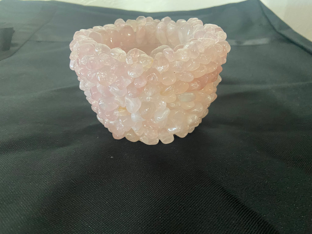 Rose quartz bowl